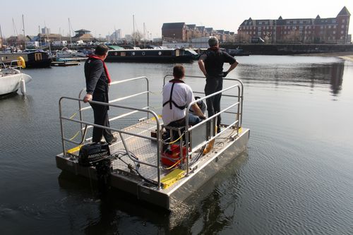 Barca professionale chiatta da lavoro - Water Witch Self Propelled Pontoons - Water Witch Workboats - fuoribordo / in alluminio / trasportabile