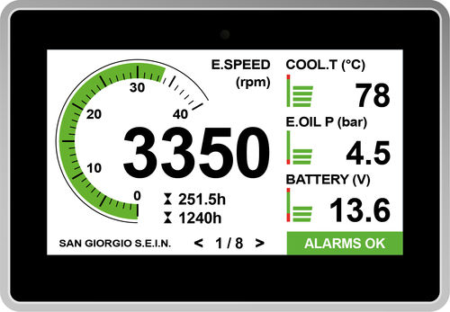 Pannello di comando e controllo per barca - 5" COMPACT - San Giorgio S.E.I.N srl - per yacht / per motore / touch screen