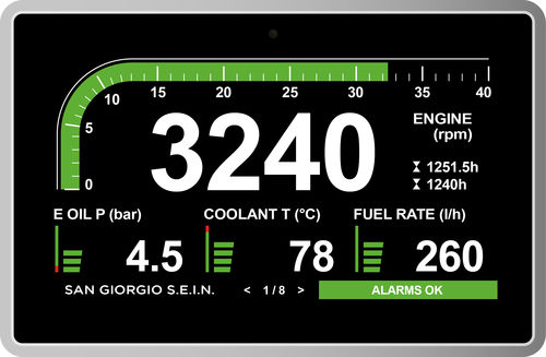 Pannello di comando e controllo per barca - 7" PLUS - San Giorgio S.E.I.N srl - per yacht / per motore / touch screen