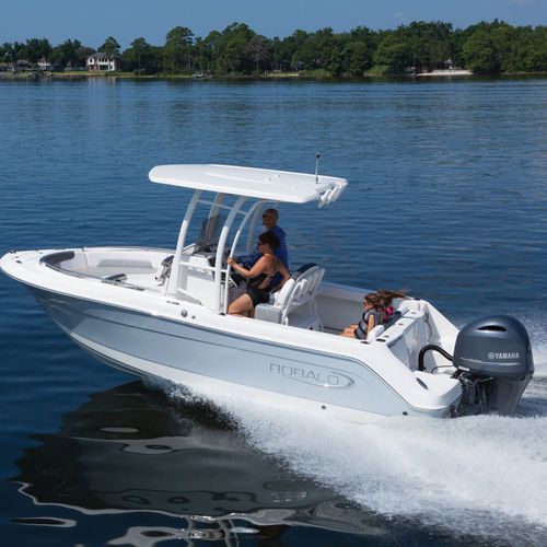 Barca open fuoribordo - R222EX  - Robalo - con console centrale / da pesca sportiva / max. 10 persone