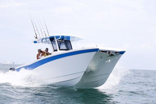 Barca open catamarano - 280CC-X - World Cat - fuoribordo / bimotore / con console centrale