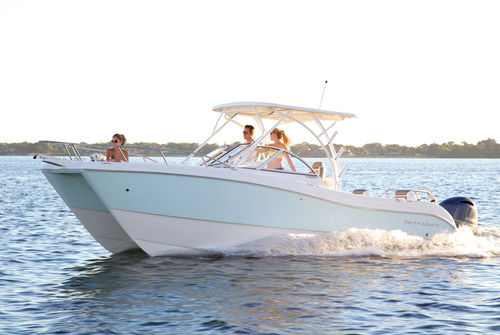 Barca open catamarano - 255DC - World Cat - fuoribordo / con dual console / da pesca sportiva