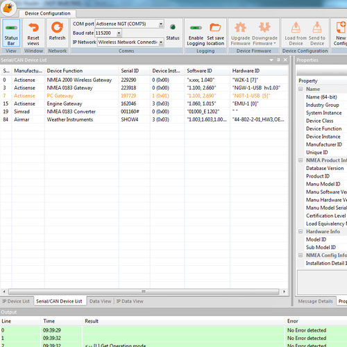 Software di analisi - Toolkit  - Actisense - per il test della rete NMEA / per barca / per barca a vela