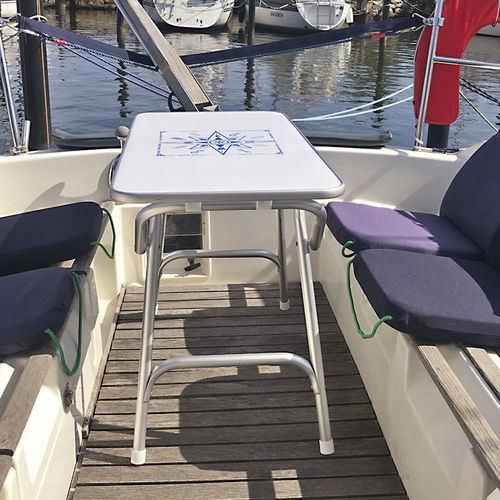 Tavolo per pozzetto pieghevole - M400 - Forma Marine Furniture, LLC. - in melaminico / in alluminio / bianco