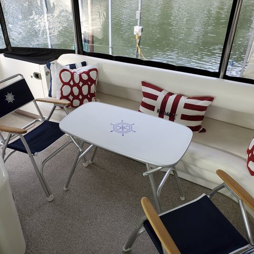 Tavolo per pozzetto pieghevole - M250H - Forma Marine Furniture, LLC. - in melaminico / in alluminio / bianco
