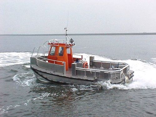 Barca professionale imbarcazione per movimentazione di cavi e tubi - ALN 039 ‘KK1’ - Alnmaritec - catamarano / entrobordo a idrogetto / in alluminio