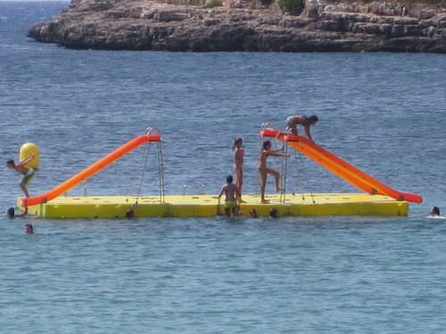 Piattaforma galleggiante - ISLAS - AVENTURAS AQUATICAS - LA NORIA - per base turistica sportiva / modulare