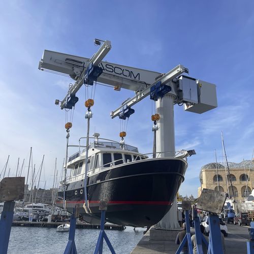 Gru per cantiere navale - JIB 50 - 4 HOISTS - ASCOM - per marina / a bandiera e braccio / per movimentazione di barche