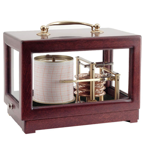 Barografo analogico - COMPACT MAHOGANY - NAUDET - in mogano