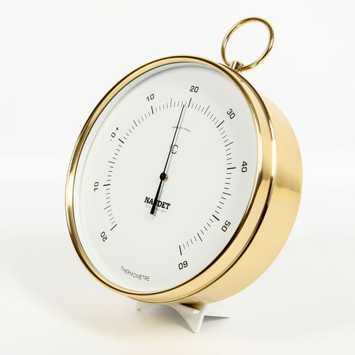 Termometro analogico - DIAL 17CM - NAUDET - in ottone lucidato / °C / marino