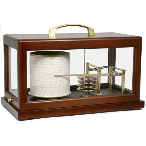 Barografo analogico - LARGE MAHOGANY - NAUDET - in mogano