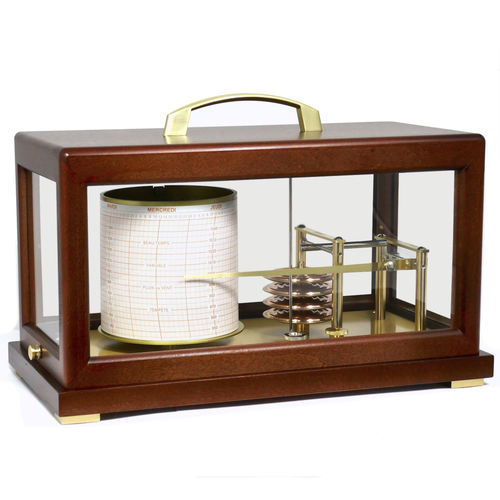 Barografo analogico - DELUXE MAHOGANY - NAUDET - in mogano