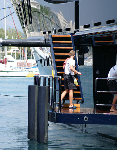 Scaletta per yacht - HYDRAULIC - C-QUIP - laterale / da imbarco / idraulica