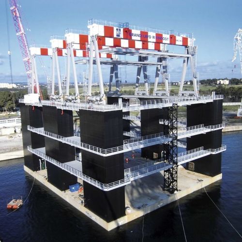 Gru per nave di supporto offshore - RGC 90 - CIMOLAI TECHNOLOGY SPA - per cantiere navale / a portale / su guida di scorrimento
