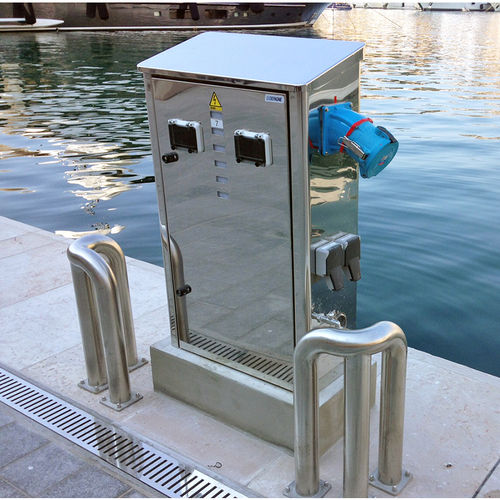 Colonnina di distribuzione elettrica - Riviera 100 - Depagne - di distribuzione di acqua / con illuminazione incorporata / per pontile
