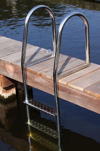 Scaletta per pontile - 4 steps - DockAdd Marine Equipment - fissa / da bagno / in acciaio inossidabile
