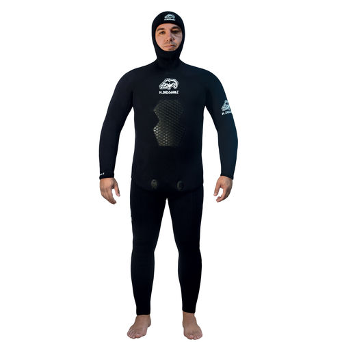 Muta neoprene per pesca subacquea - INCOMPRESSIBLE - H. Dessault - due pezzi / con cappuccio / 9 mm