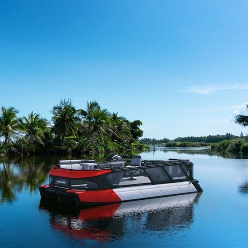 Pontoon boat fuoribordo - SWITCH® - Sea-doo - tri-tube / open / con console laterale
