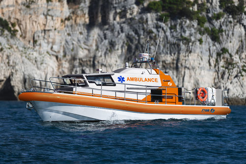 Barca professionale idroambulanza - 12 - Stem Marine - fuoribordo / GRP / rimorchiabile