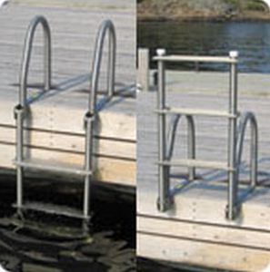 Scaletta per pontile - HOWELL™ - Dock Edge - pieghevole / da bagno / in acciaio inossidabile