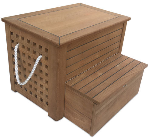 Baule in teak con scalino a scomparsa - STEP Storage Chest - Valdenassi - per barca