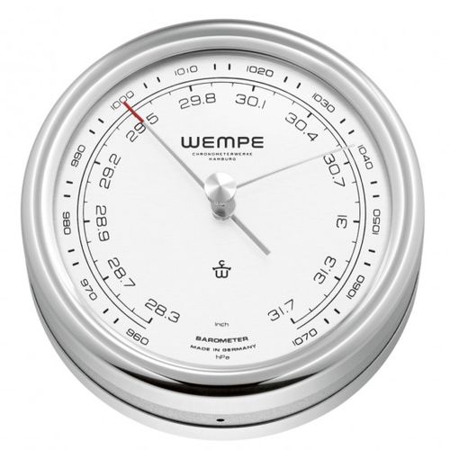 Barometro analogico - CW250014 - Gerhard D. WEMPE KG Division Chronometerwerke - in acciaio inossidabile / bianco