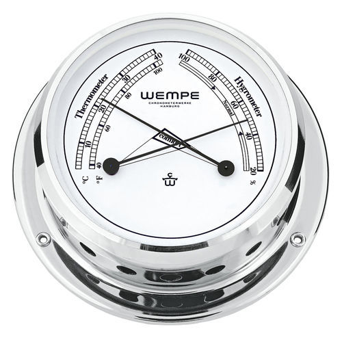 Barometro analogico - CW090005 - Gerhard D. WEMPE KG Division Chronometerwerke - in ottone / in cromo / bianco