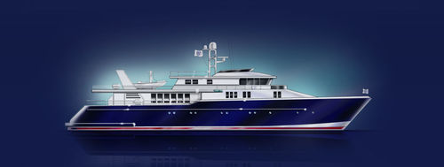Mega-yacht da crociera - MY 50 - Fassmer - raised pilothouse / con 6 cabine / in acciaio