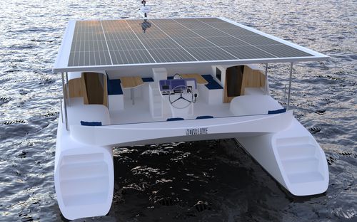 Cabinato catamarano - ELIGHT 40 - NOVA LUXE YACHTS - entrobordo / elettrosolare / bimotore