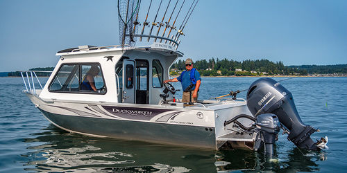 Barca da pesca e diporto fuoribordo - 22 PACIFIC PRO - Duckworth - con cabina di pilotaggio / offshore / in alluminio