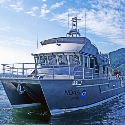 Barca professionale barca di supporto per immersioni - R/V AUK - All American Marine - barca per la ricerca scientifica / catamarano / entrobordo