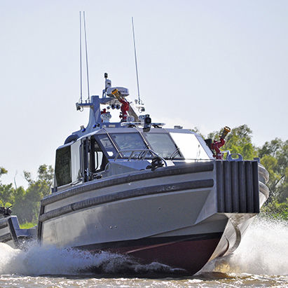 Barca professionale patrol boat - 55 DEFIANT - Metal Shark Aluminum Boats - motobarcapompa / pilotina / entrobordo a idrogetto