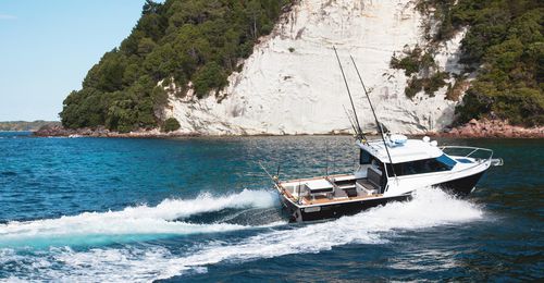 Cabin-cruiser entrobordo - CUSTOM 850 - Dickey Boats Limited - con cockpit chiuso / da pesca sportiva