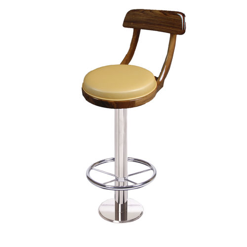Sgabello da bar base rotonda - Swoop Back - Release Marine - per yacht / per nave / in teak