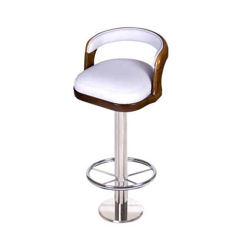 Sgabello da bar base rotonda - Londoner - Release Marine - per yacht / per nave / in teak