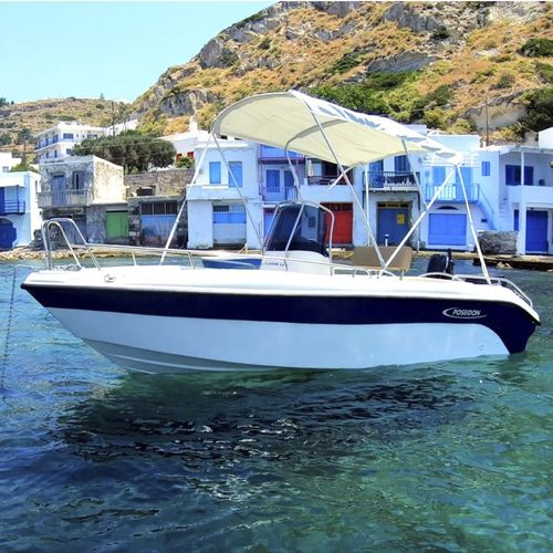 Barca open fuoribordo - BLU WATER 170 - Biskinis Bros S.A. - con console centrale / max. 7 persone / con prendisole