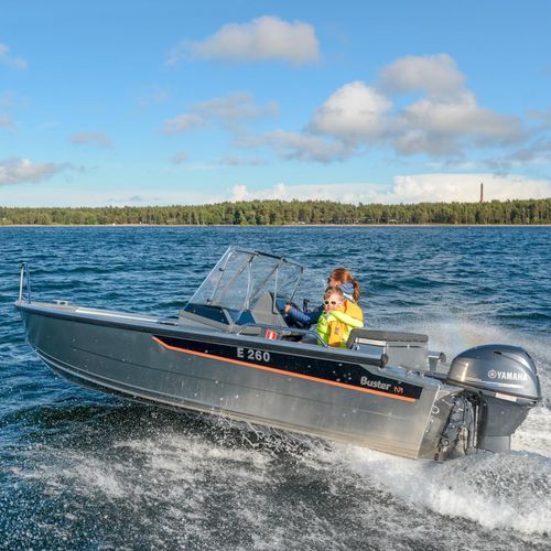 Barca open fuoribordo - M1 / M2 - FISKARS Inha Works., Buster Boats - con console laterale / con dual console / da pesca sportiva