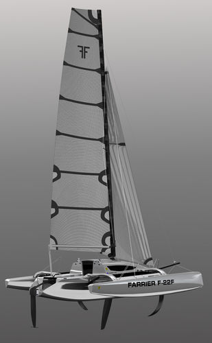 Trimarano - F-22F - Farrier Marine (NZ) - da regata / con 1 cabina / in carbonio