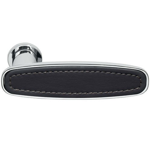 Maniglia per porta in ottone - 276A.C - Foresti & Suardi - per barca / per yacht / con inserto in pelle