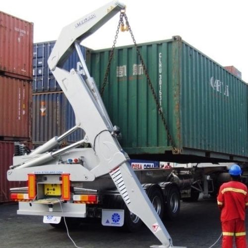 Carrello portacontainer - SB450 series - Steelbro - per terminale portuario / con caricamento laterale / autocaricante