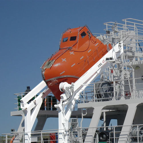 Gruetta per nave - D-FH - d-i davit international-hische GmbH - per scialuppa di salvataggio a caduta libera / idraulica / pieghevole