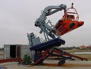 Gruetta per nave - RHP.HC-TYPE - GLOBAL DAVIT - per battello di emergenza / idraulica / con telaio di ormeggio