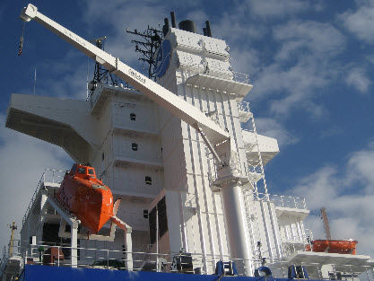 Gruetta per nave - FHS - GLOBAL DAVIT - per scialuppa di salvataggio a caduta libera / idraulica
