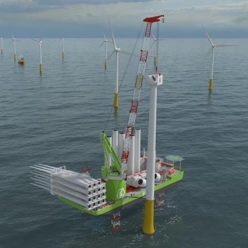 Gru per nave di supporto offshore - LEC - Huisman - per carico pesante / di bordo / con braccio