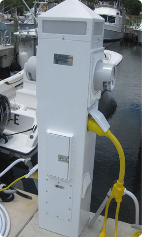 Colonnina di distribuzione elettrica - Utility and Meter - Accmar Equipment Company - per pontile / con contatore