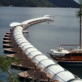Tenda a vela per pontile - Tunnel & round shape - Structurmarine