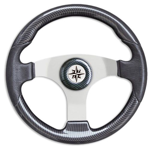 Volante per barca a motore in carbonio - T15 - SAVORETTI ARMANDO & C. s.n.c. - racing / a tre razze / nero