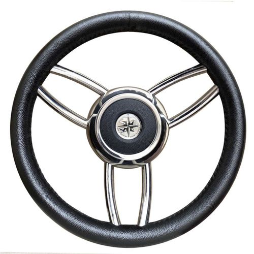 Volante per barca a motore in acciaio inossidabile - T26 series - SAVORETTI ARMANDO & C. s.n.c. - in teak / a sei razze