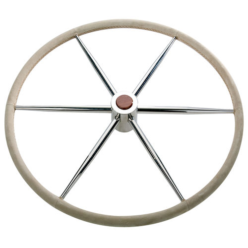 Ruota del timone per barca a vela - T5P series - SAVORETTI ARMANDO & C. s.n.c. - in acciaio inossidabile / rivestimento in cuoio
