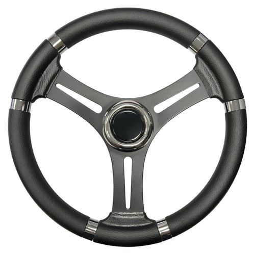Volante per barca a motore in acciaio inossidabile - T18GHOST - SAVORETTI ARMANDO & C. s.n.c. - rivestito con vernice poliuretanica / racing / a tre razze
